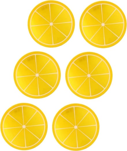 Fruitige Siliconen Onderzetters - Fruit Collectie - 6 Stuks - 9cm - Citroen