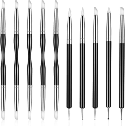 10 Stuks Silicone Kwasten Set voor Schilderen op Nummer, Modellen en DIY Projecten met Rubber Tools