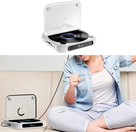 Draagbare CD-speler - Compacte Disc Player - Muziek Luisteren - Ingebouwde Luidsprekers - 17x17x5 cm - Wit