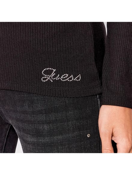 GUESS Marciano By  Ls Karlee Jewel Btn Jet Black Taglia: S | Maglie a manica lunga Outlet | Donna | Nero