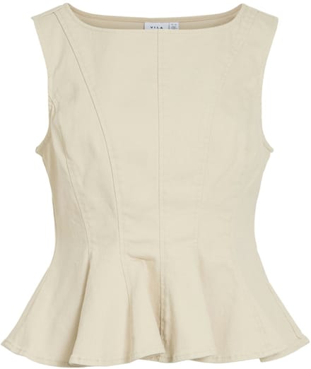 Vila Top Vichia Peplum Top 14120416 Birch Dames Maat - 42