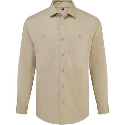 Premier Unisex Volwassen Utility 2.0 Shirt (Khaki Bruin)