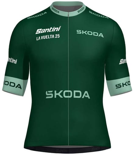 Santini La Vuelta Points Leader Korte Mouw Wielertrui Groen L Man