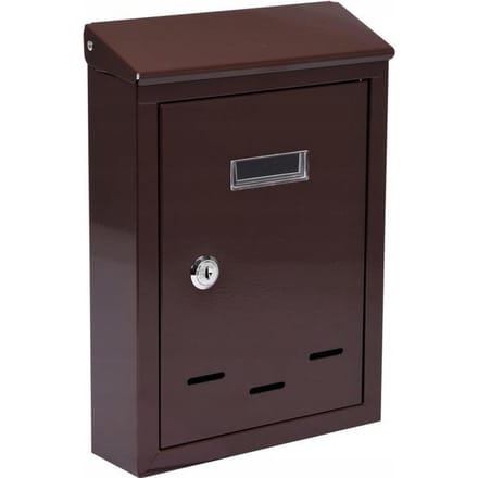 VOREL Brievenbus met 2 sleutels - Bruin - 285x200x60 mm