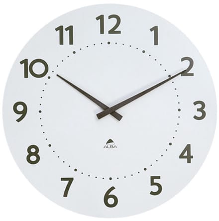 ALBA wandklok hout HORMILENA 55 kwartsuurwerk wit 55cm