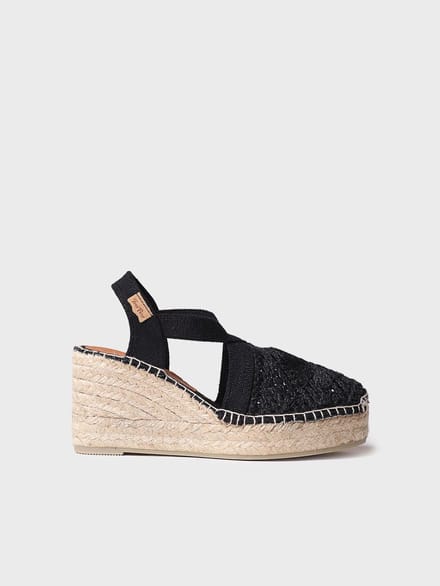 Dames espadrilles van gehaakte stof | THALIA