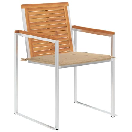 vidaXL - Tuinstoelen - 2 - st - met - kussens - massief - acaciahout - en - staal