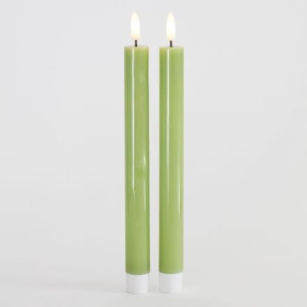 Sirius - LED-Dinerkaarsen 'Sille' (25cm hoog, Set van 2) - Groen - Spring Green - gekleurde LED-kaars