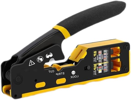 Ethernet Krimptang - Netwerkkabel Tang - Kabels Maken - Alles-in-één Tool - 21 cm - Grijs