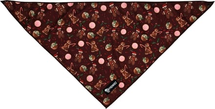 Frenkiez kerst bandana brown gingerbread man Large