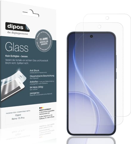 dipos – 2x Matte Pantserfolie geschikt voor Oppo Reno 15 Pro | 9H Screenprotector