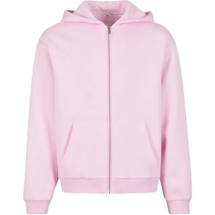 Build Your Brand Fluffy Sweatshirt Met Rits Roze M Man