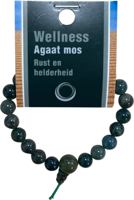 Agaat mos powerbead armband + kaart