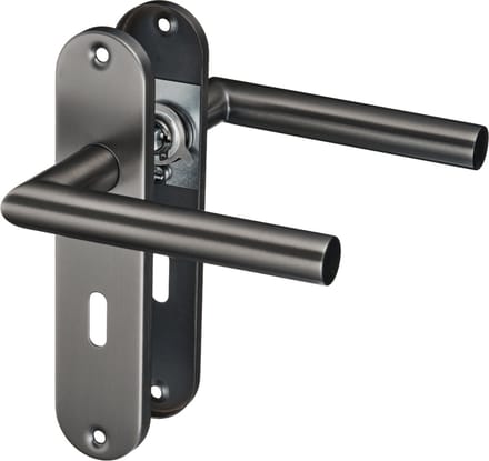 Silvano - Gun Metal Deurbeslag Sleutelgat - Kort Rond Schild