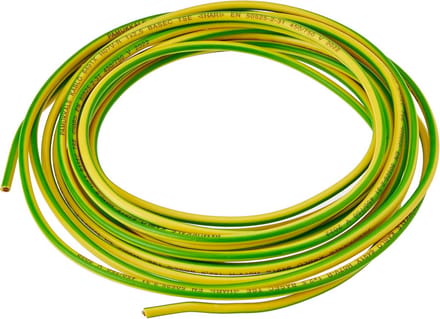 Aardkabel 2,5 mm eenaderig, 5 m, geel/groen/wit
