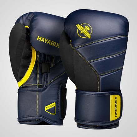 Hayabusa T3 Bokshandschoenen - Navy Blauw / Geel 12 oz