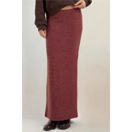 Elastische Taille Zachte Textuur Rok met Splits