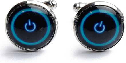 Manchetknopen - Aan-Uit Knop Blauw en Zwart