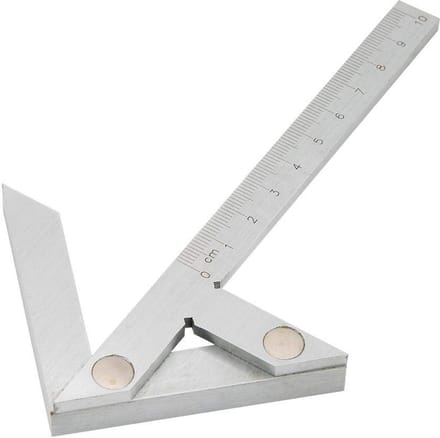 Dailygoods- Centreringsfinder 100x70mm - Hoekmeter - Winkelhaak - Precisie - Carbon Staal - Lasergravering