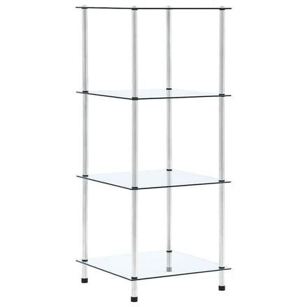 vidaXL - Kastje - 4-laags - 40x40x100 - cm - gehard - glas - transparant