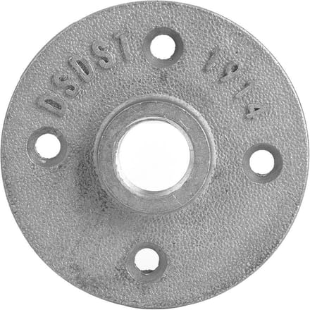 10PCS DN15 12in Bride Base 4 Trous Bride de Sol Alliage d'Aluminium Fileté Étagère Base de Fixation Tuyau