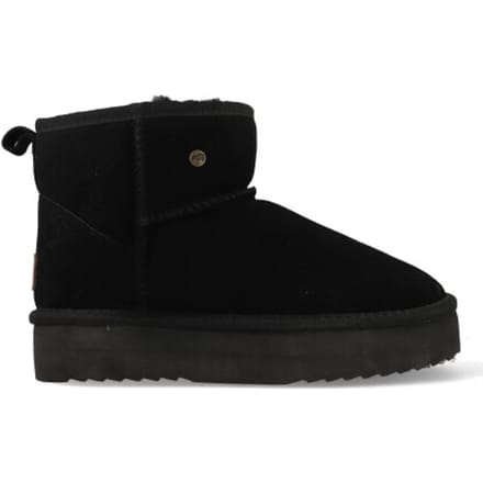 Warmbat Wallaby Suede boot Plateau Dames Laarzen - Zwart