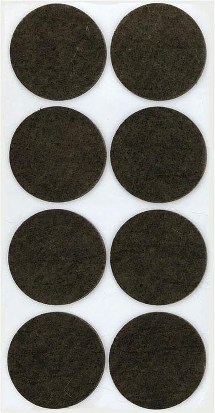 FLE - Plakvilt bruin rond Ø 6 cm en hoogte 0,35 cm van vilt - 8 stuks