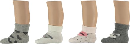 Apollo Babysokken Meisjes Polykatoen Grijs/wit Mt 74-86 4 Paar