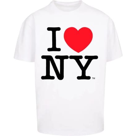 Merchcode - I Love NY Oversize Heren Tshirt - M - Wit