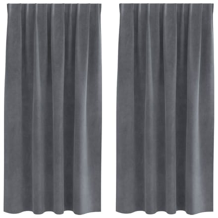 vidaXL - Gordijnen - 2 - st - Lichtgrijs - 140 - x - 175 - cm - fluweel