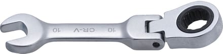 BGS ratelsleutelring-steeksleutel kort hoekbaar SW 10 mm - 6910