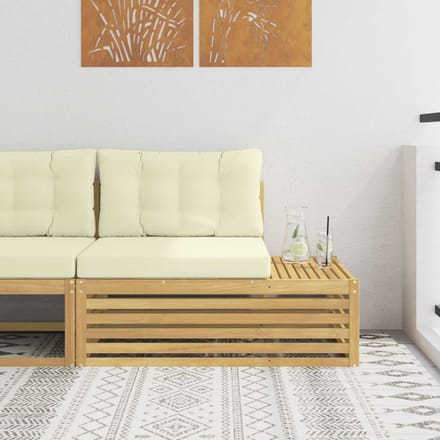 vidaXL - Buitenhoekbank - Massief - Acacia - Hout - Wit