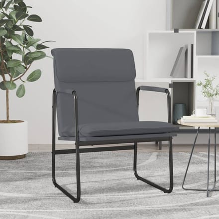 vidaXL - Loungestoel - 55x64x80 - cm - kunstleer - grijs