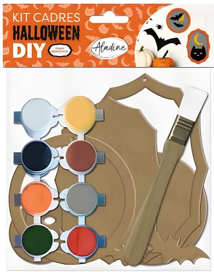 Aladine Halloween knutselset schilderen - creatieve frames kat en nacht.