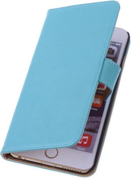 Turquoise PU leder Glanzend Booktype hoes voor de iPhone 6 / 6s