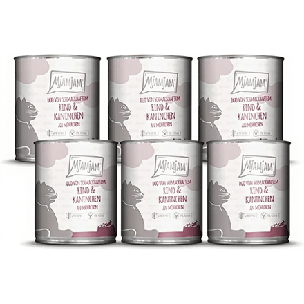 MjAMjAM - DUO van Heerlijk Rundvlees & Konijn met Wortelen 6 x 800 g