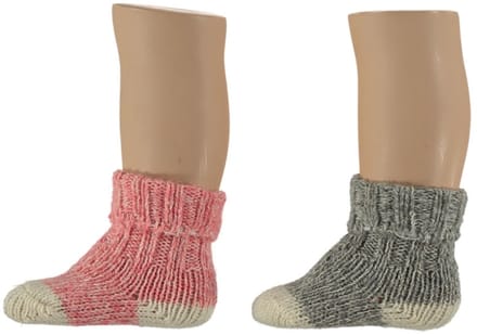 Apollo - 4-Pack - Noorse Babysokjes - Wol Percentage - 2-Pack - Heren / Dames - roze - 19-22 - 164355001