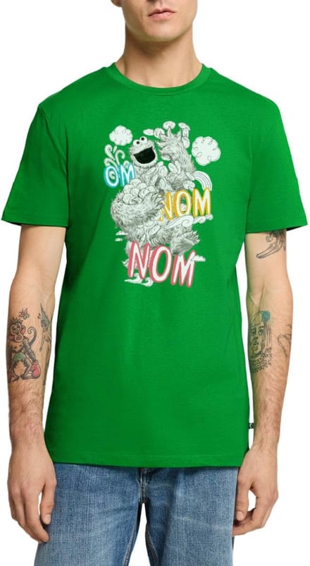 Sesamstraat Koekiemonster Om Nom Cookies Premium T Shirt Heren