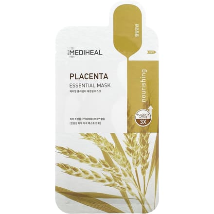 MEDIHEAL, placenta, essentiële schoonheidsmasker, 1 vel, 24ml (0,81 fl oz) white