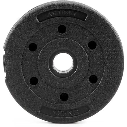 Actiget® Halterschijf | 1 x 1,25 kg | Kunststof | Zwart | 29 MM