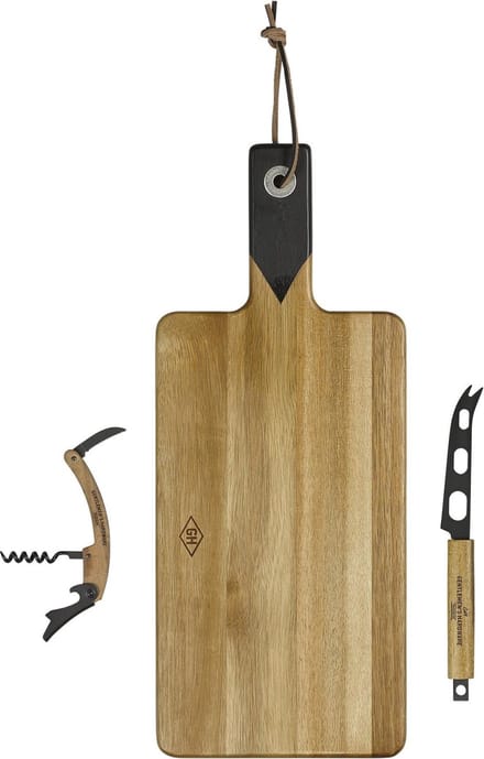 Kaas en wijn set met luxe snijplank - Gentlemens Hardware