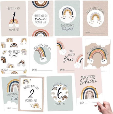 Mijlpalenkaarten voor Baby's - 32 Stuks Regenboog