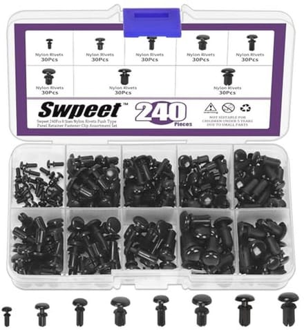 240 Delige Rivetten Set voor Auto - 8 Verschillende Maat Nylon Interieur Accessoires