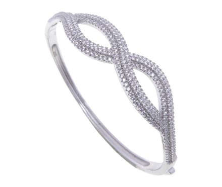 Zilveren zirkonia infinity armband
