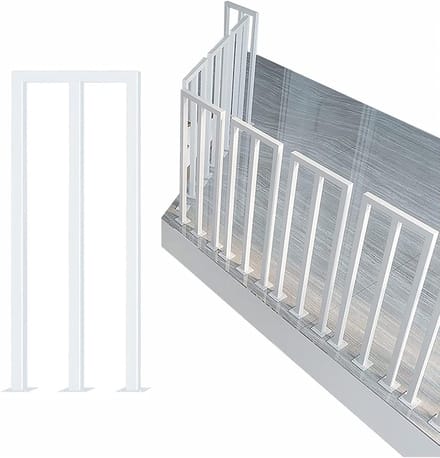 U-vormige trapleuning - Leuning steunstang - Veilig traplopen - Smeedijzer met coating - H-35 cm - Wit