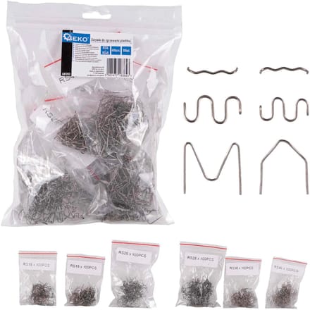 GEKO Plastic laspistool nietjes - 600 stuks - veelzijdige reparatieset