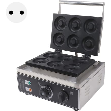 Commerciële Elektrische Donutmaker 6 Gaten Dubbelzijdige Verhitting Donutmaker Machine voor Restaurant L black