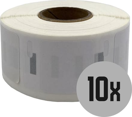 DULA Dymo Compatible labels - Wit - S0929120 - Vierkante etiketten - 10 rollen - 25 x 25 mm - 750 labels per rol