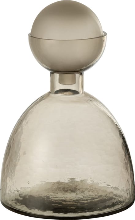 J-Line vaas Fles + Dop Yara - glas - grijs - small - Ø 20 cm