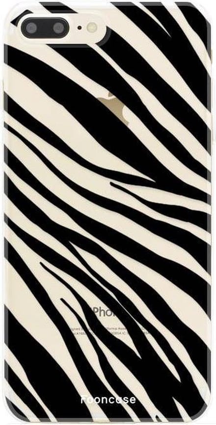 Fooncase Hoesje Geschikt voor iPhone 8 Plus - Shockproof Case - Back Cover / Soft Case - Zebra print